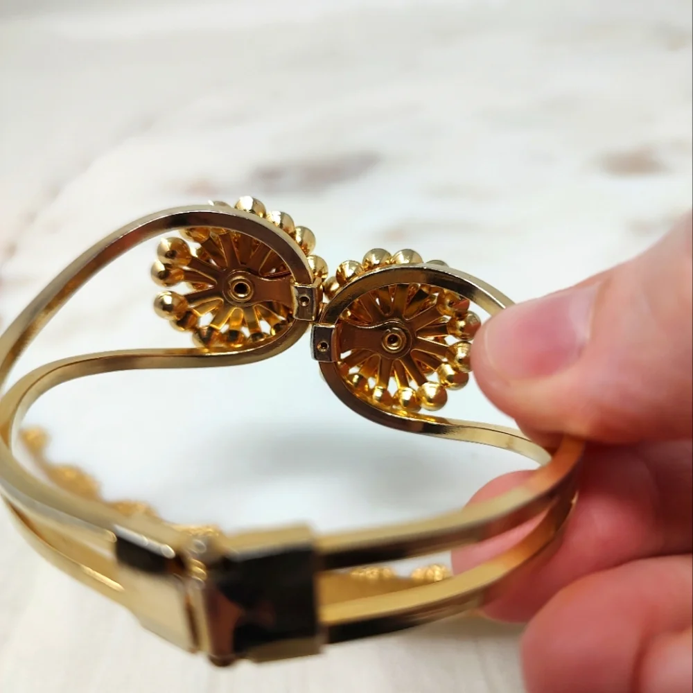 Elegant Gold and Aurora Borealis Magnetic Clasp Bracelet